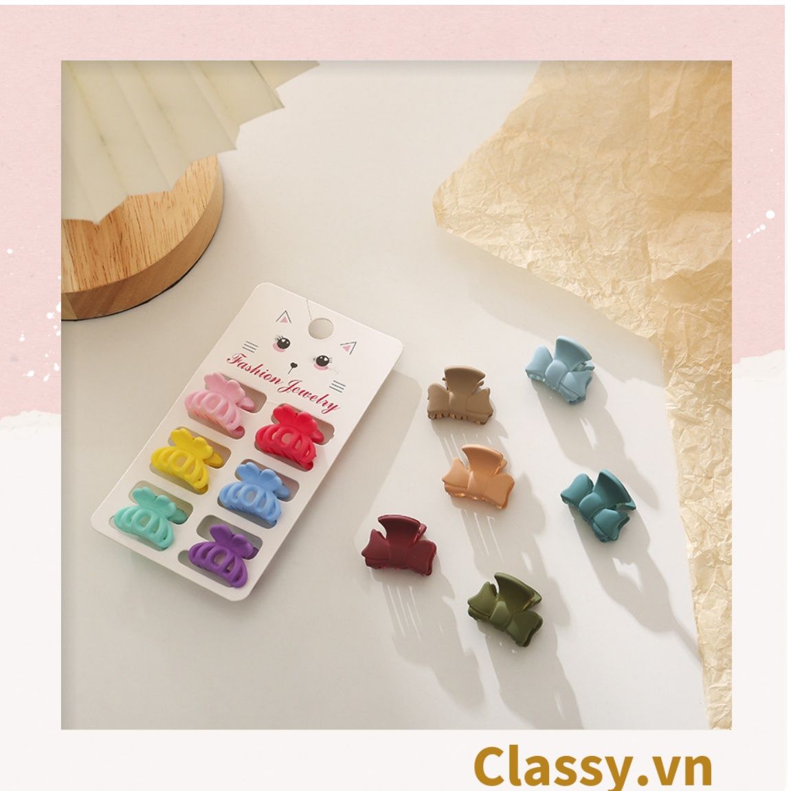Classy Set 3 kẹp càng cua, kẹp tóc cỡ nhỏ nhiều kiểu dáng PK1610