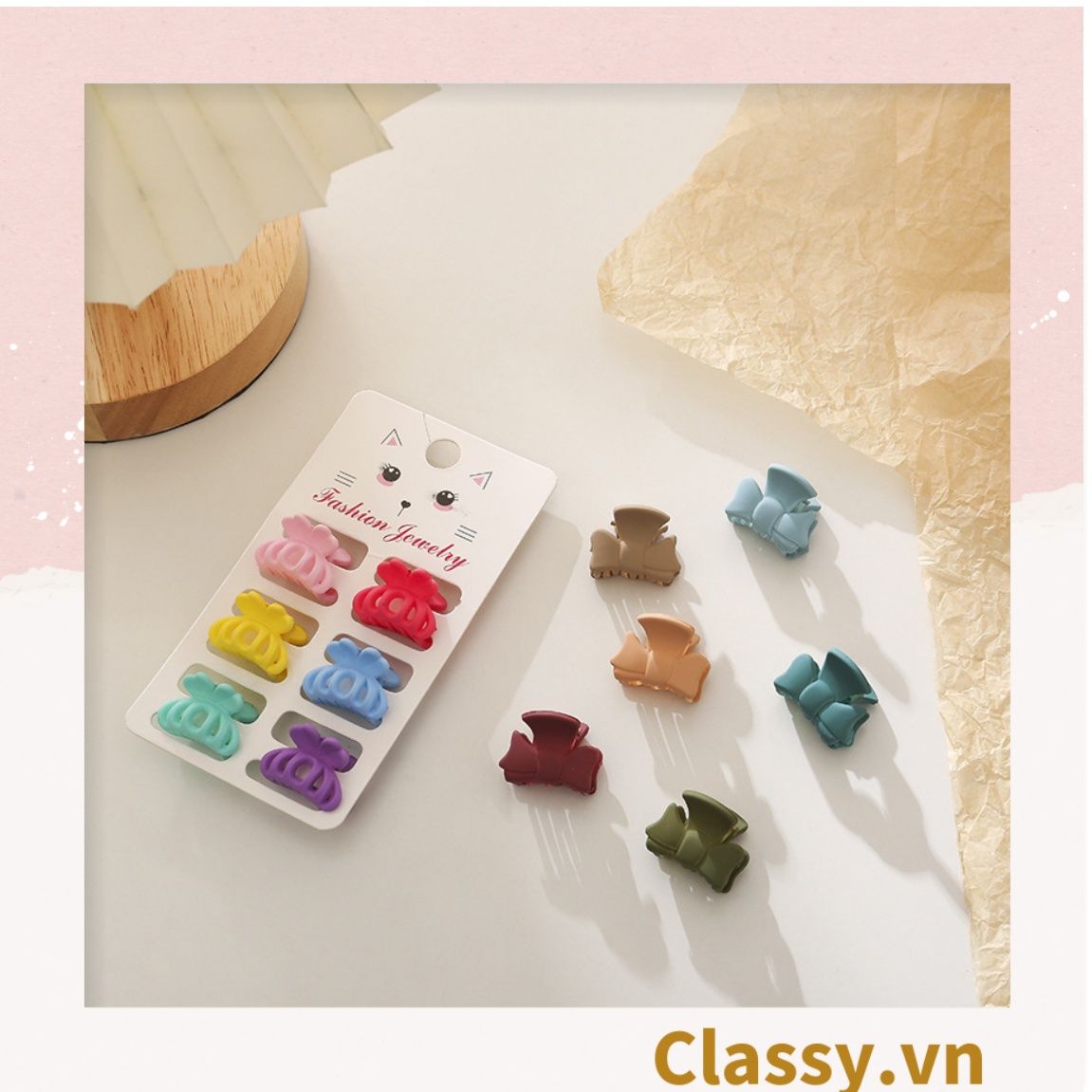  Classy Set 3 kẹp càng cua, kẹp tóc cỡ nhỏ nhiều kiểu dáng PK1610 