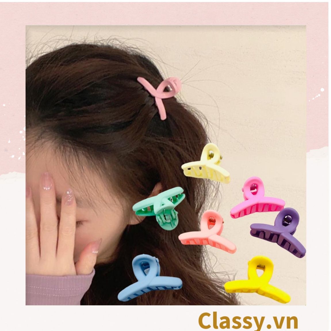 Classy Set 3 kẹp càng cua, kẹp tóc cỡ nhỏ nhiều kiểu dáng PK1610
