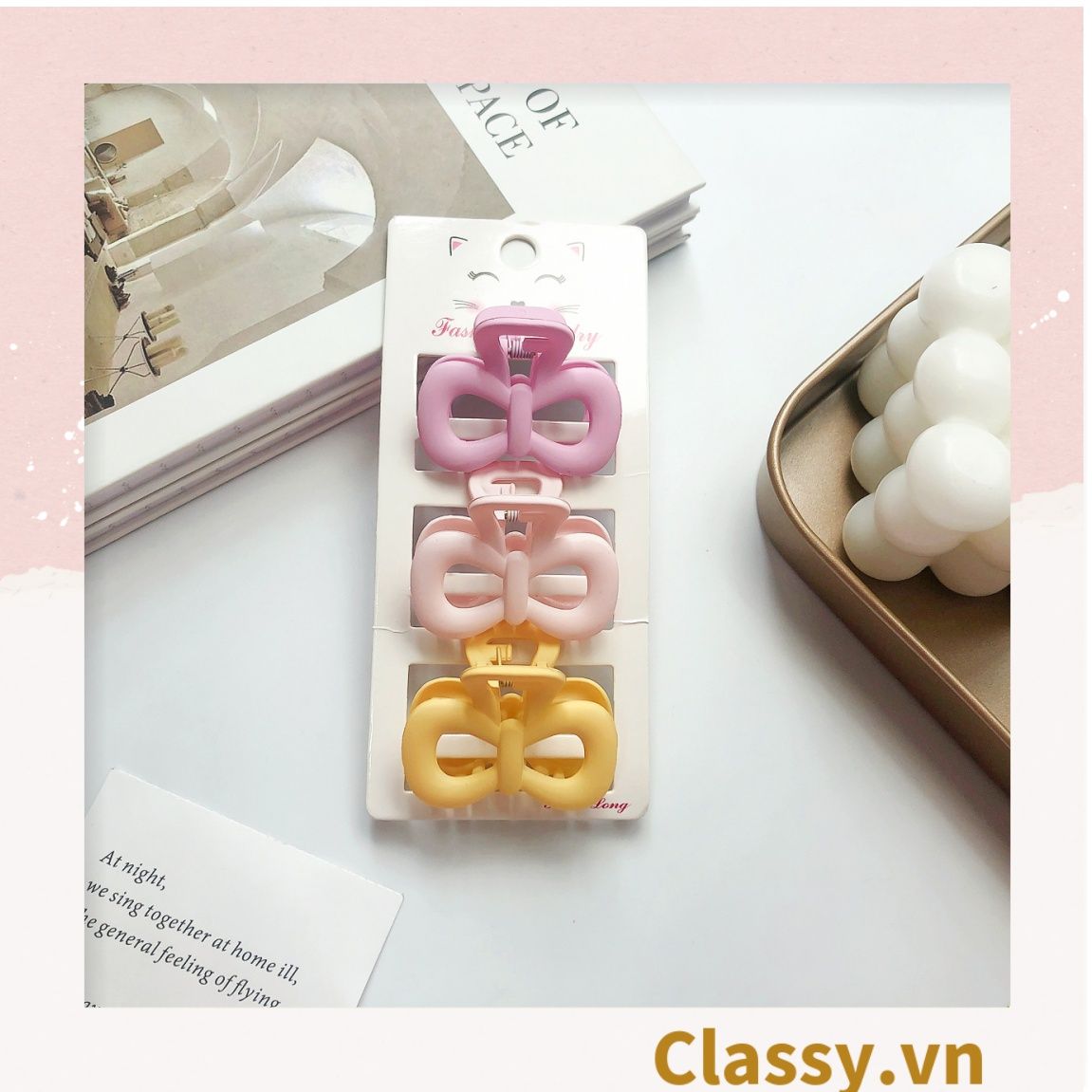  Classy Set 3 kẹp càng cua, kẹp tóc cỡ nhỏ nhiều kiểu dáng PK1610 