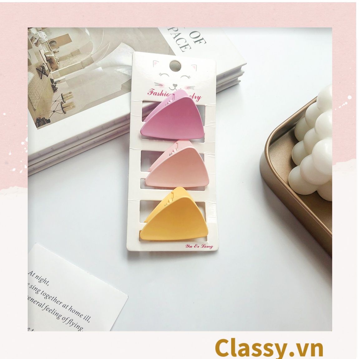 Classy Set 3 kẹp càng cua, kẹp tóc cỡ nhỏ nhiều kiểu dáng PK1610