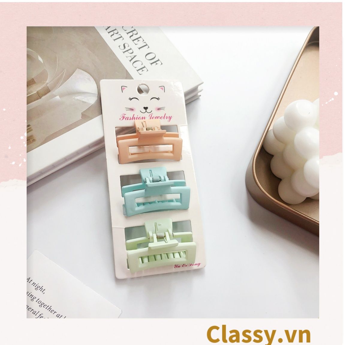 Classy Set 3 kẹp càng cua, kẹp tóc cỡ nhỏ nhiều kiểu dáng PK1610