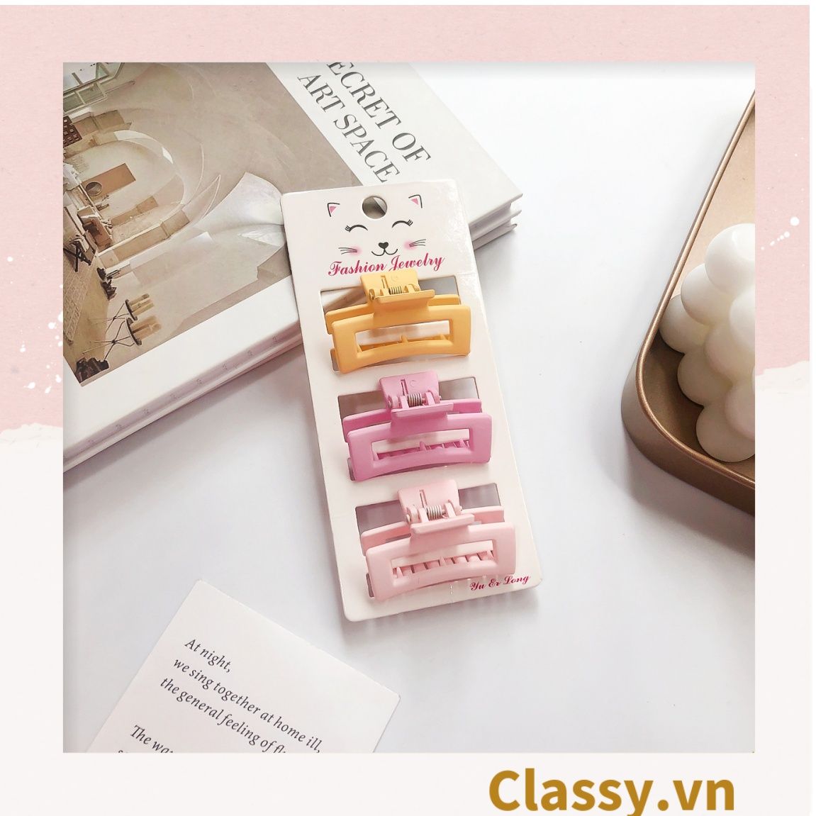 Classy Set 3 kẹp càng cua, kẹp tóc cỡ nhỏ nhiều kiểu dáng PK1610