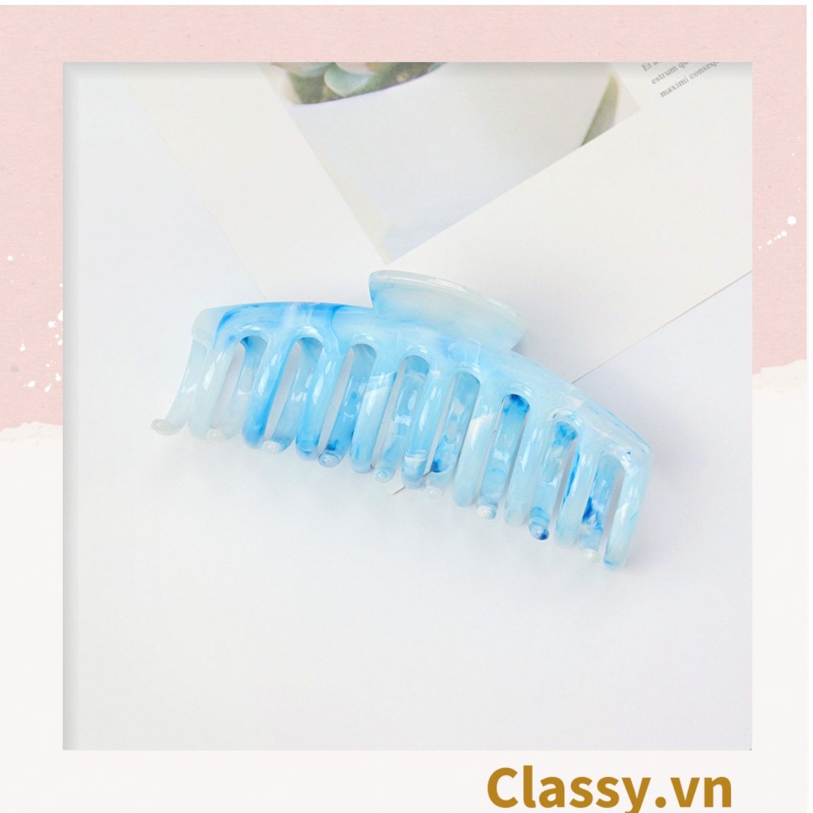  Classy Kẹp càng cua, kẹp tóc cỡ lớn, màu cẩm thạch PK1612 