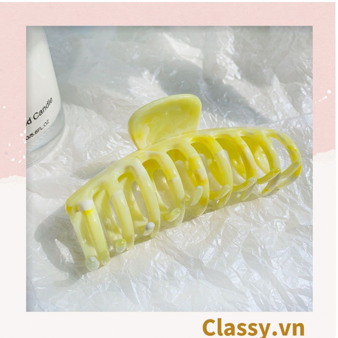  Classy Kẹp càng cua, kẹp tóc cỡ lớn, màu cẩm thạch PK1612 