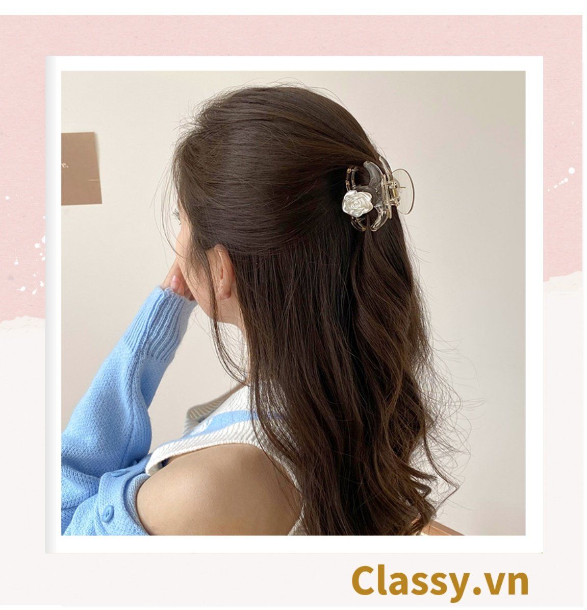 Classy Kẹp càng cua, kẹp tóc nhiều kích cỡ, kẹp hoa nữ tính PK1613