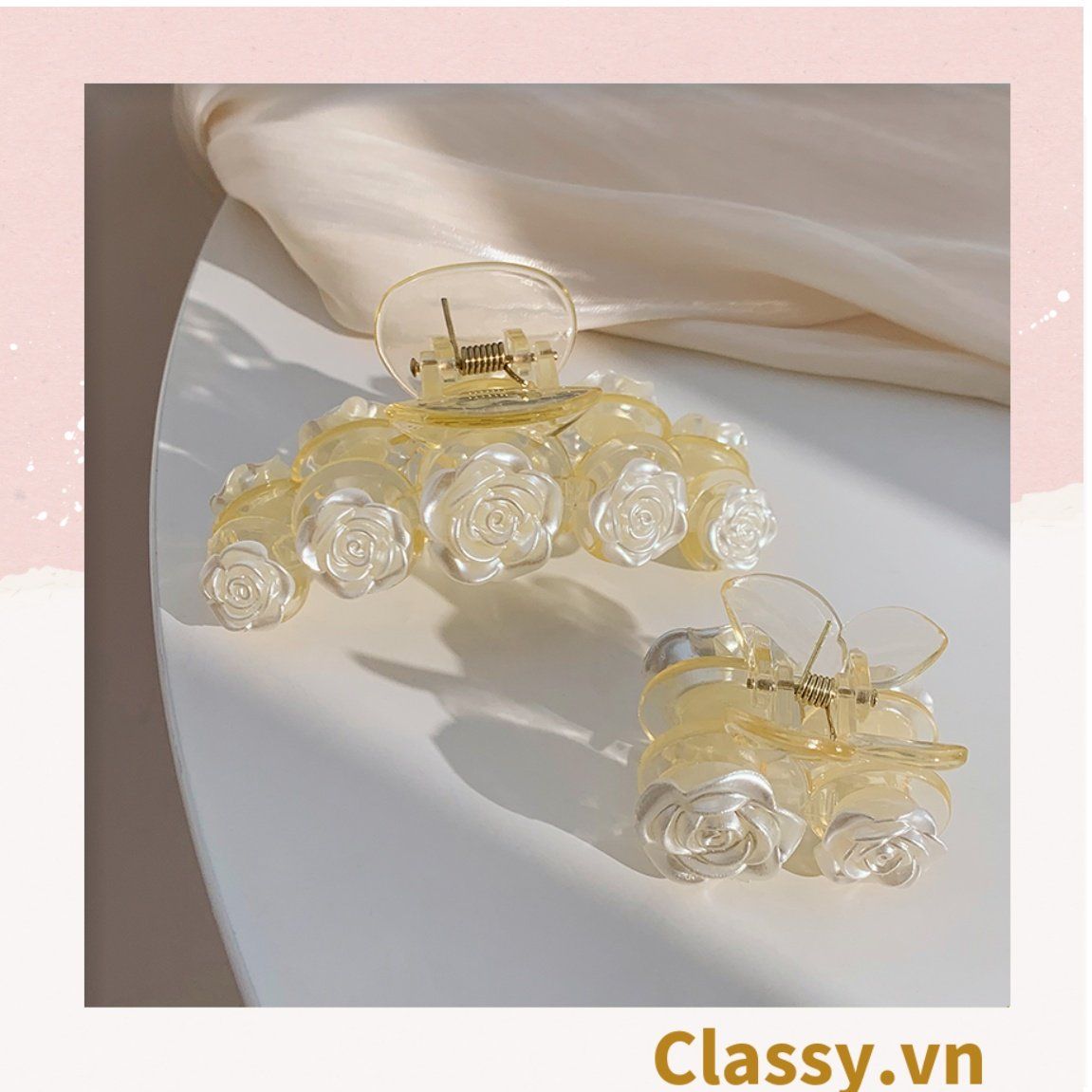 Classy Kẹp càng cua, kẹp tóc nhiều kích cỡ, kẹp hoa nữ tính PK1613