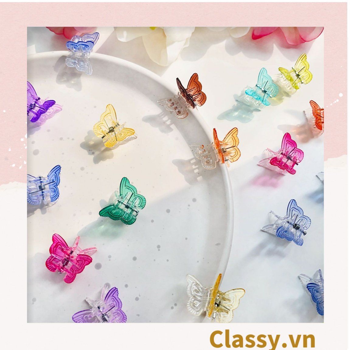 Classy Kẹp tóc mái kích thước 3cm, bướm nhỏ phụ kiện tóc dễ thương PK1617