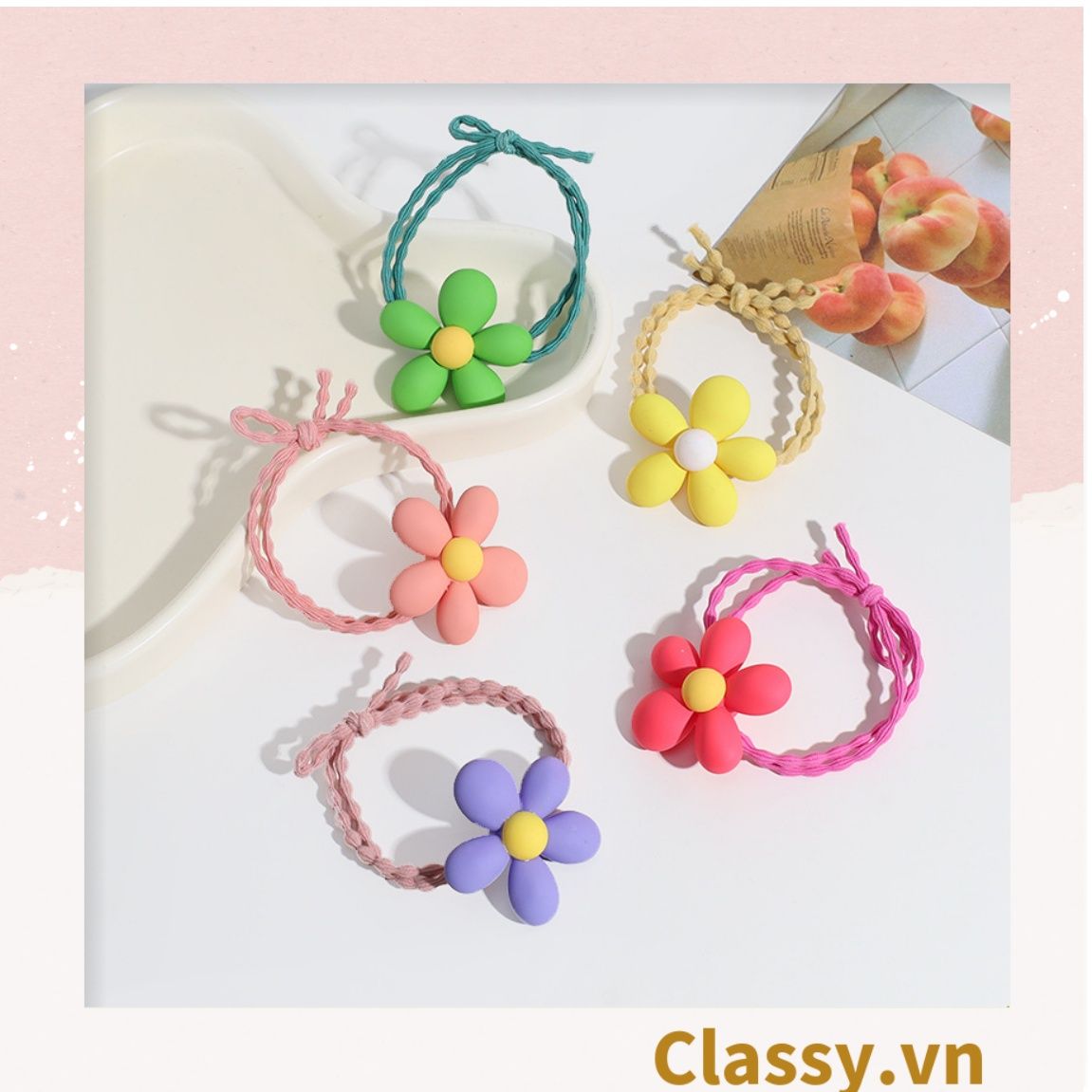 Classy Dây cột tóc phong cách hoa mùa hè PK1618