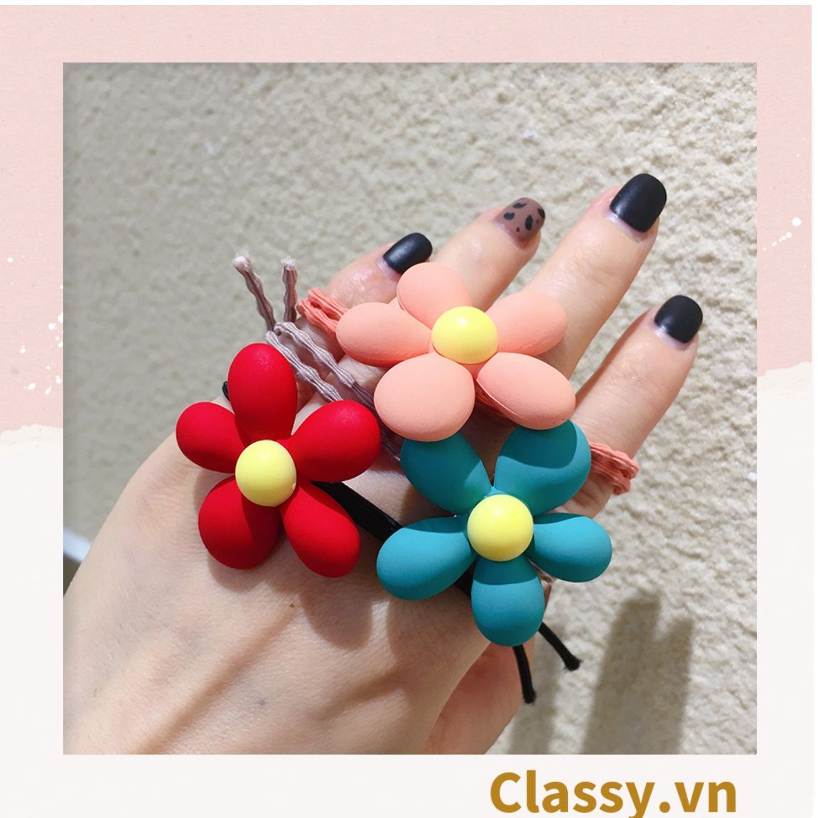 Classy Dây cột tóc phong cách hoa mùa hè PK1618