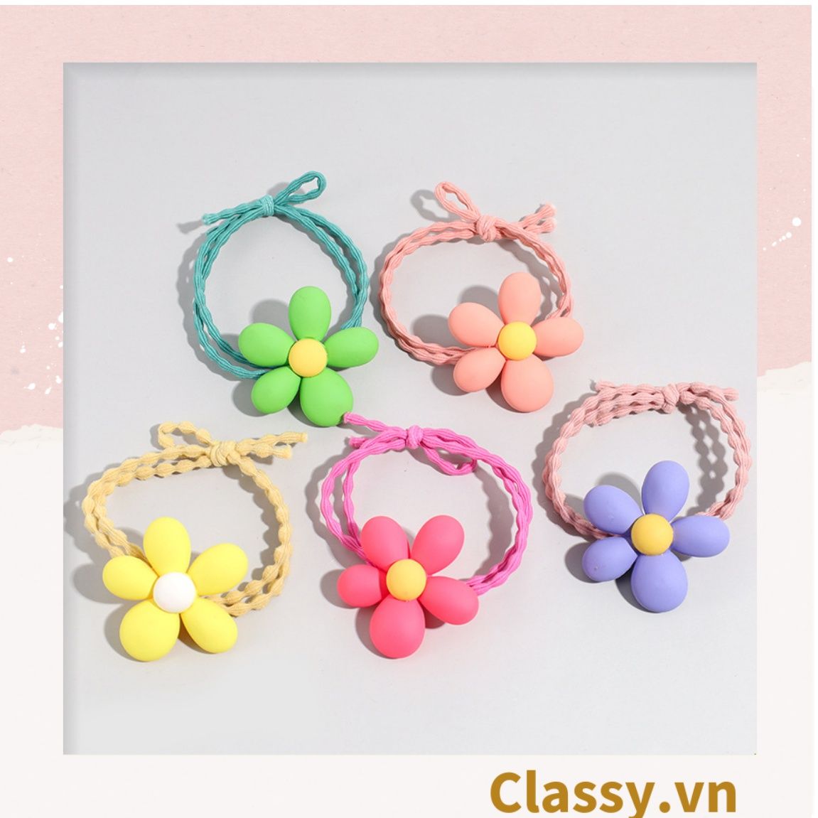 Classy Dây cột tóc phong cách hoa mùa hè PK1618