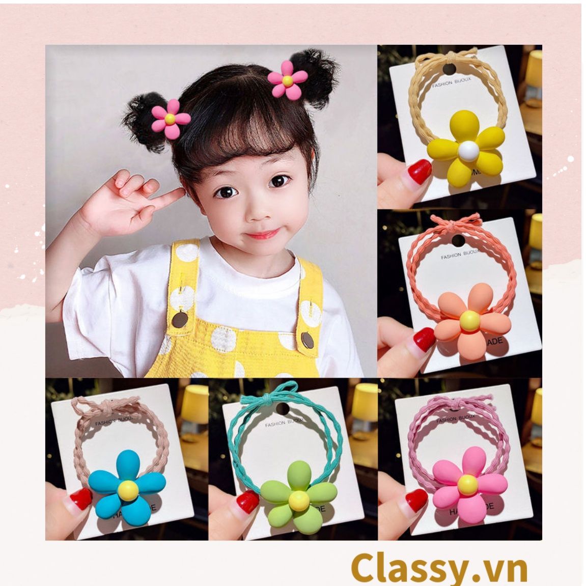 Classy Dây cột tóc phong cách hoa mùa hè PK1618