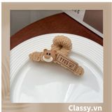  Classy Kẹp càng cua đính nơ, đính hoa màu be sang trọng PK1626 