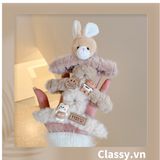  Classy Kẹp càng cua đính nơ, đính hoa màu be sang trọng PK1626 