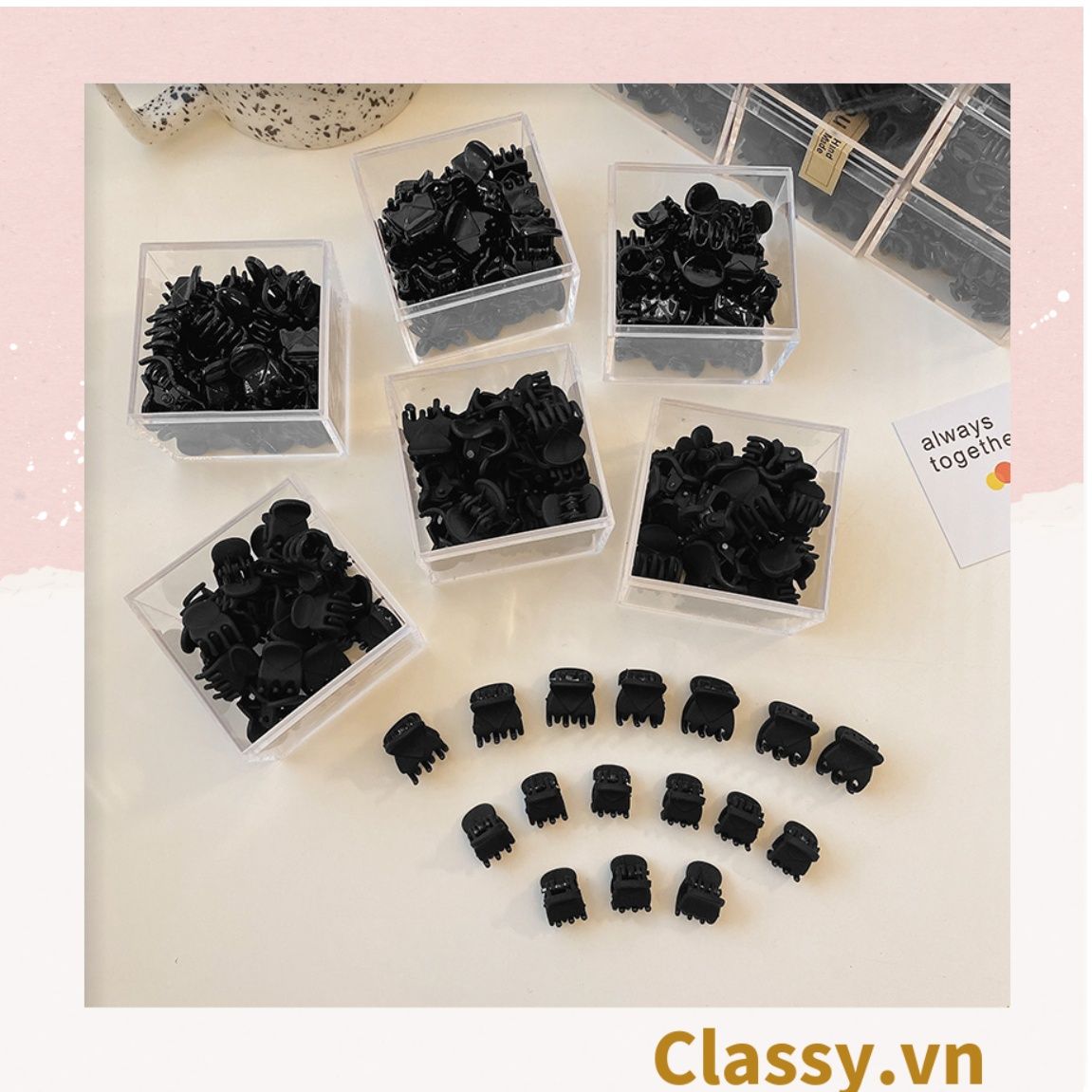 Classy Combo 10 kẹp càng cua, kẹp tóc nữ nhiều màu basic PK1628