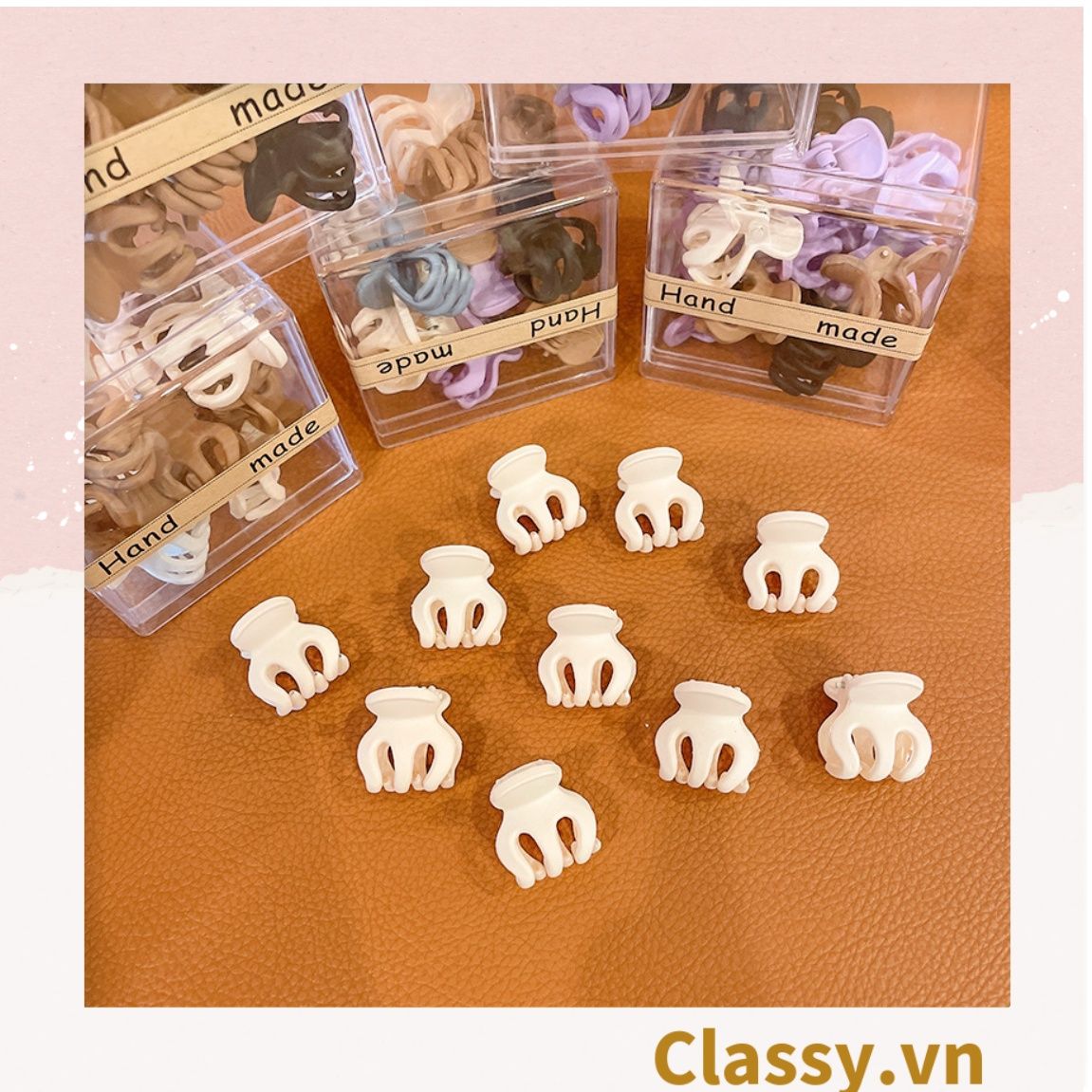 Classy Combo 10 kẹp càng cua, kẹp tóc nữ nhiều màu basic PK1628