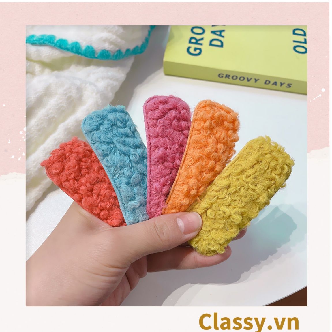 Classy Kẹp tóc mái bảng lớn nhiều màu phong cách hàn quốc PK1629
