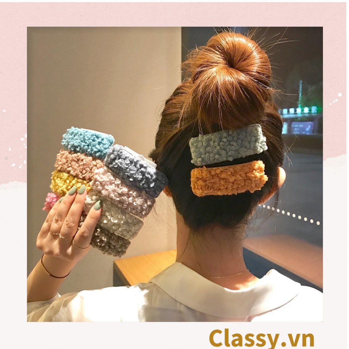 Classy Kẹp tóc mái bảng lớn nhiều màu phong cách hàn quốc PK1629