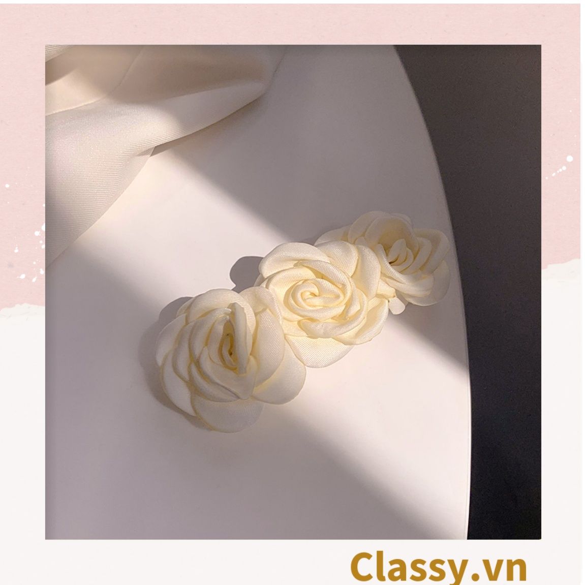 Classy Kẹp tóc mái đính hoa bảng lớn nhiều màu phong cách hàn quốc PK1630