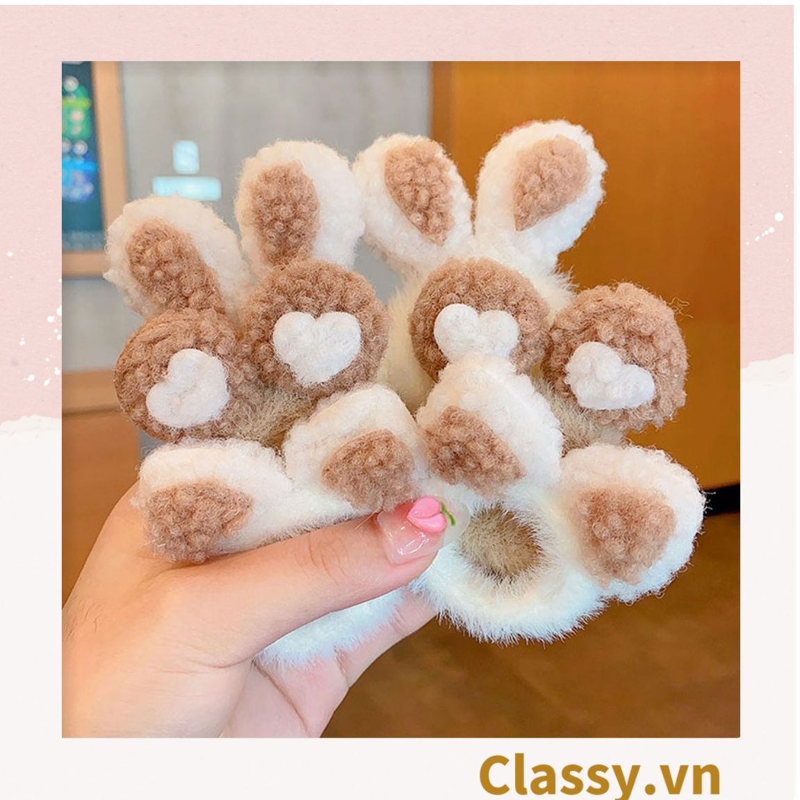 Classy Bộ 2 dây cột tóc tai mèo siêu êm, phụ kiện tóc dễ thương PK1631