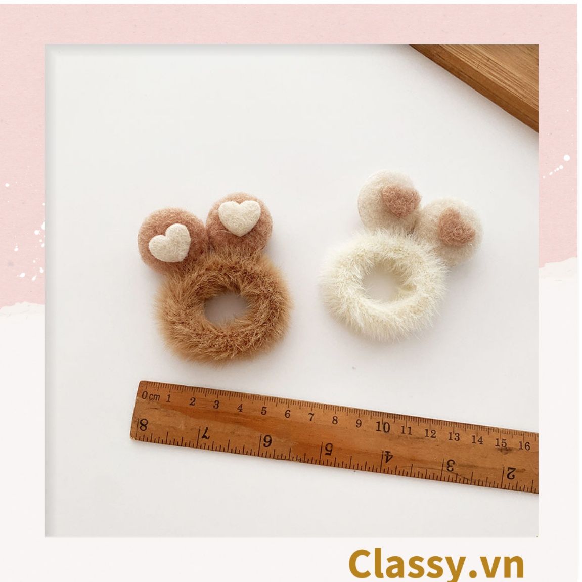 Classy Bộ 2 dây cột tóc tai mèo siêu êm, phụ kiện tóc dễ thương PK1631