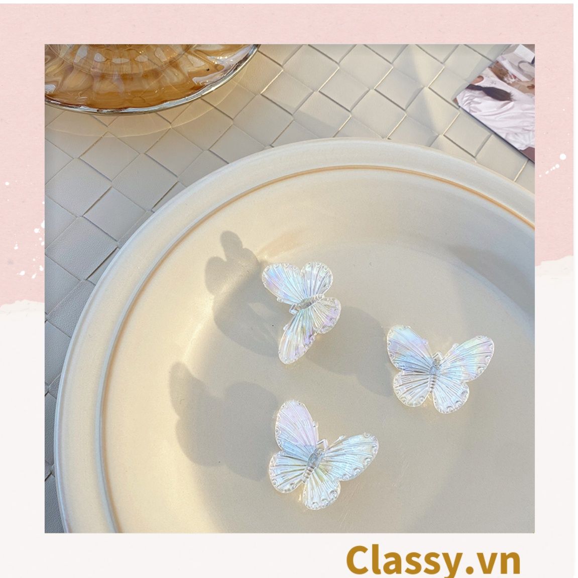 Classy Kẹp tóc mái hình bướm, kẹp tóc trang trí, phụ kiện tóc nữ xinh PK1632