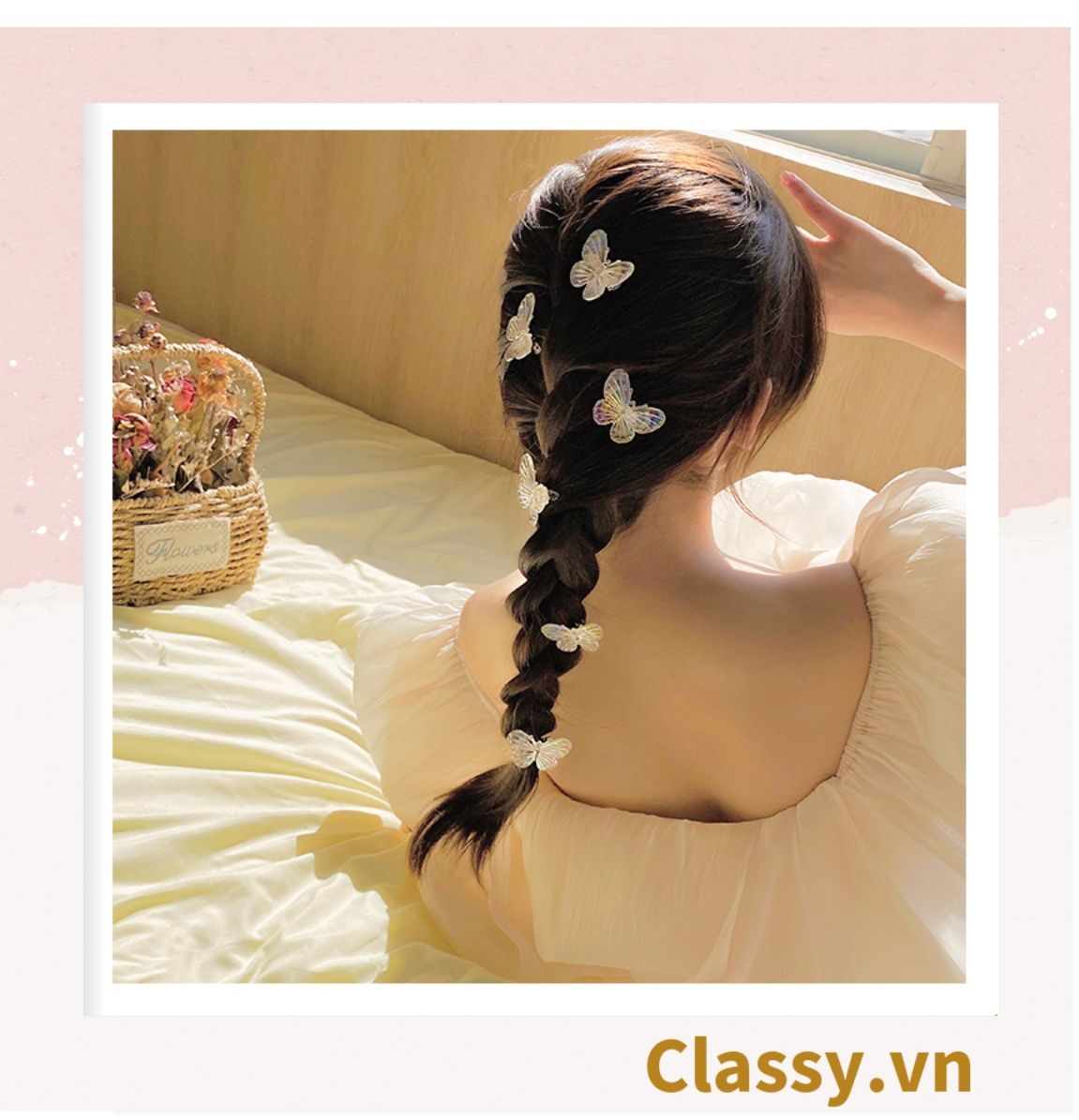 Classy Kẹp tóc mái hình bướm, kẹp tóc trang trí, phụ kiện tóc nữ xinh PK1632