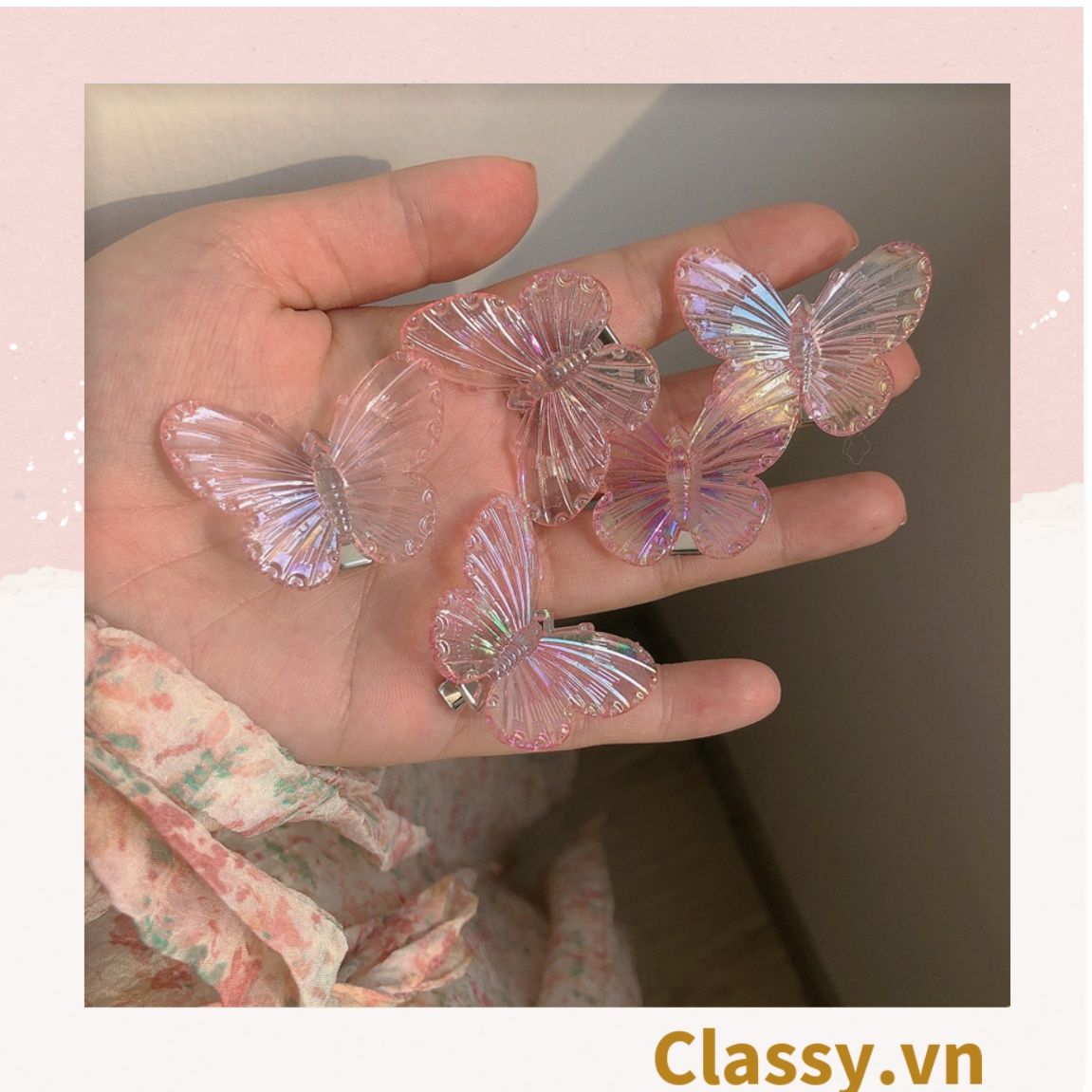 Classy Kẹp tóc mái hình bướm, kẹp tóc trang trí, phụ kiện tóc nữ xinh PK1632