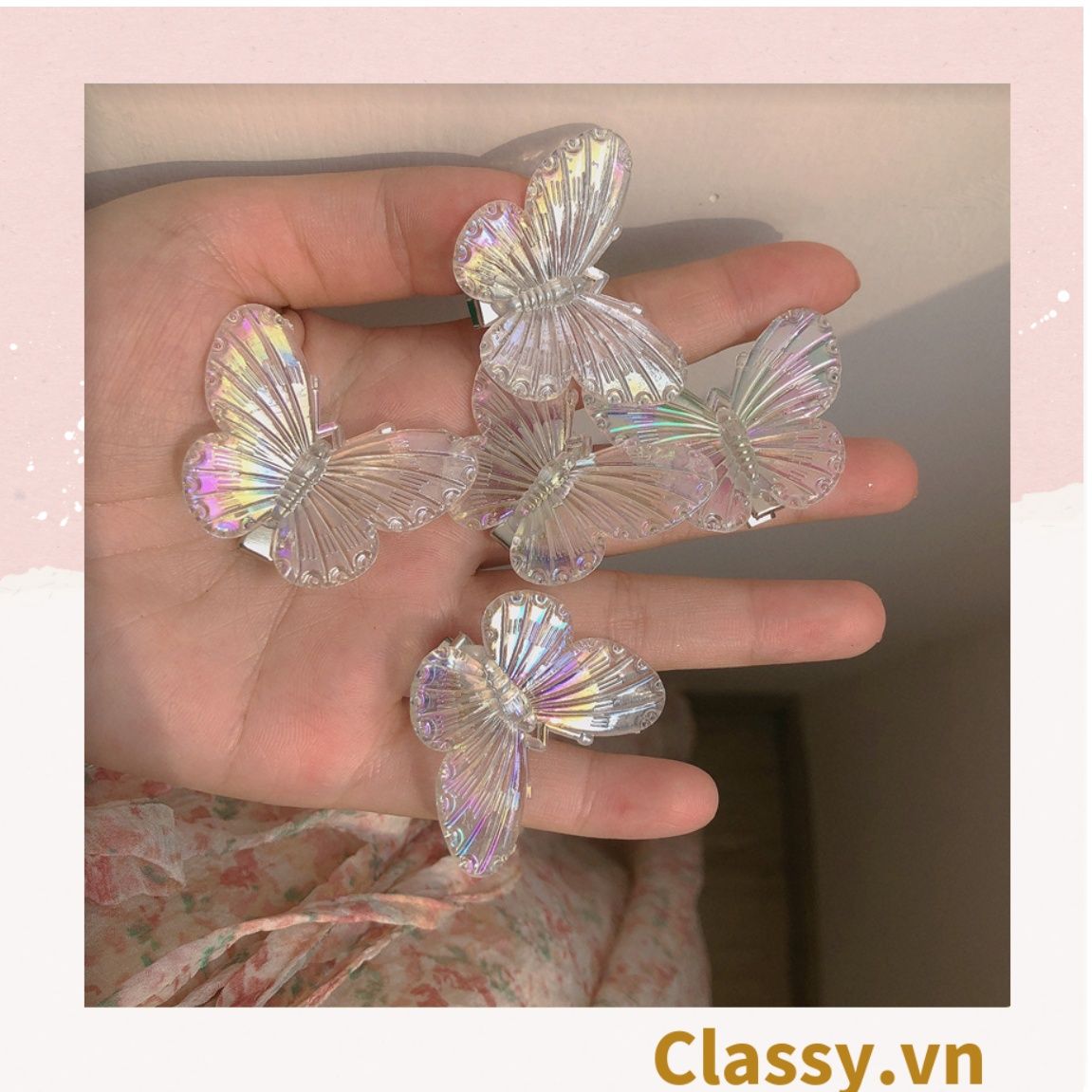 Classy Kẹp tóc mái hình bướm, kẹp tóc trang trí, phụ kiện tóc nữ xinh PK1632