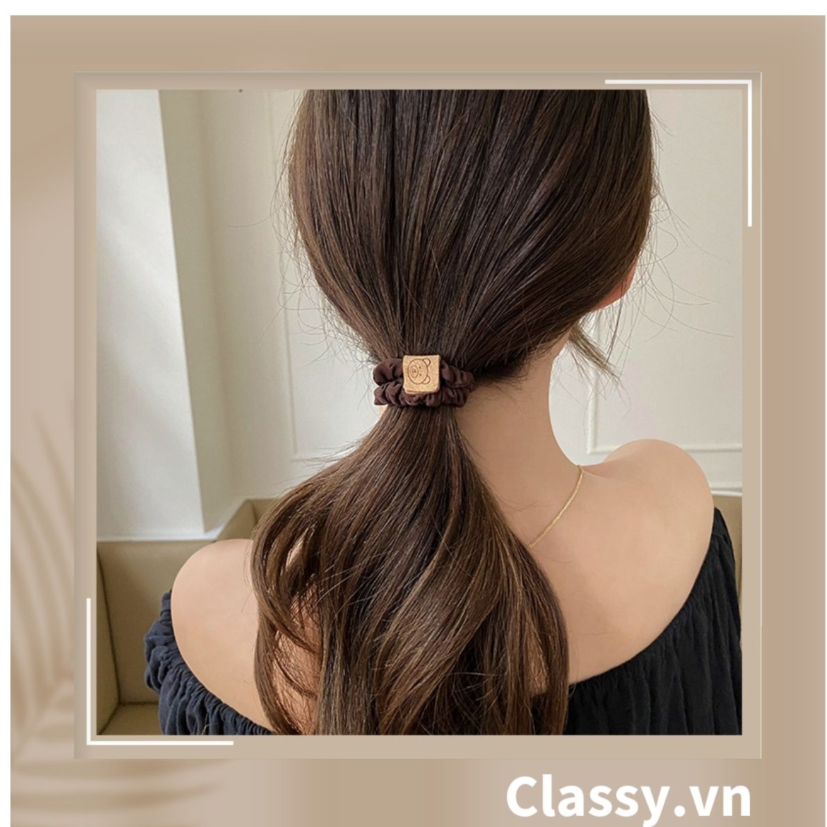  Classy Dây cột tóc dạng xoắn siêu êm, nhiều màu, không lo gãy rụng tóc PK1634 