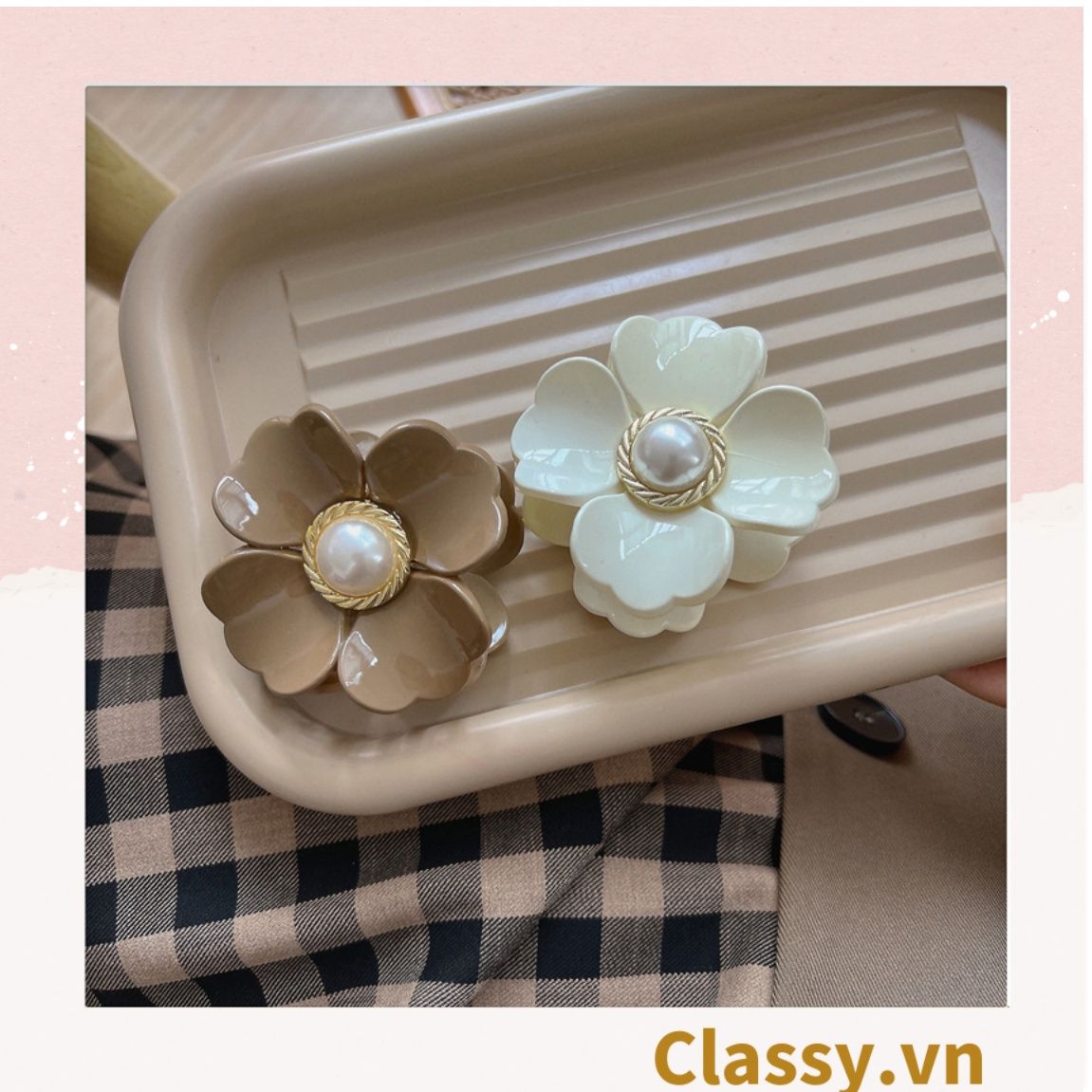 Classy Kẹp hoa đính hạt kiểu dáng sang trọng PK1640