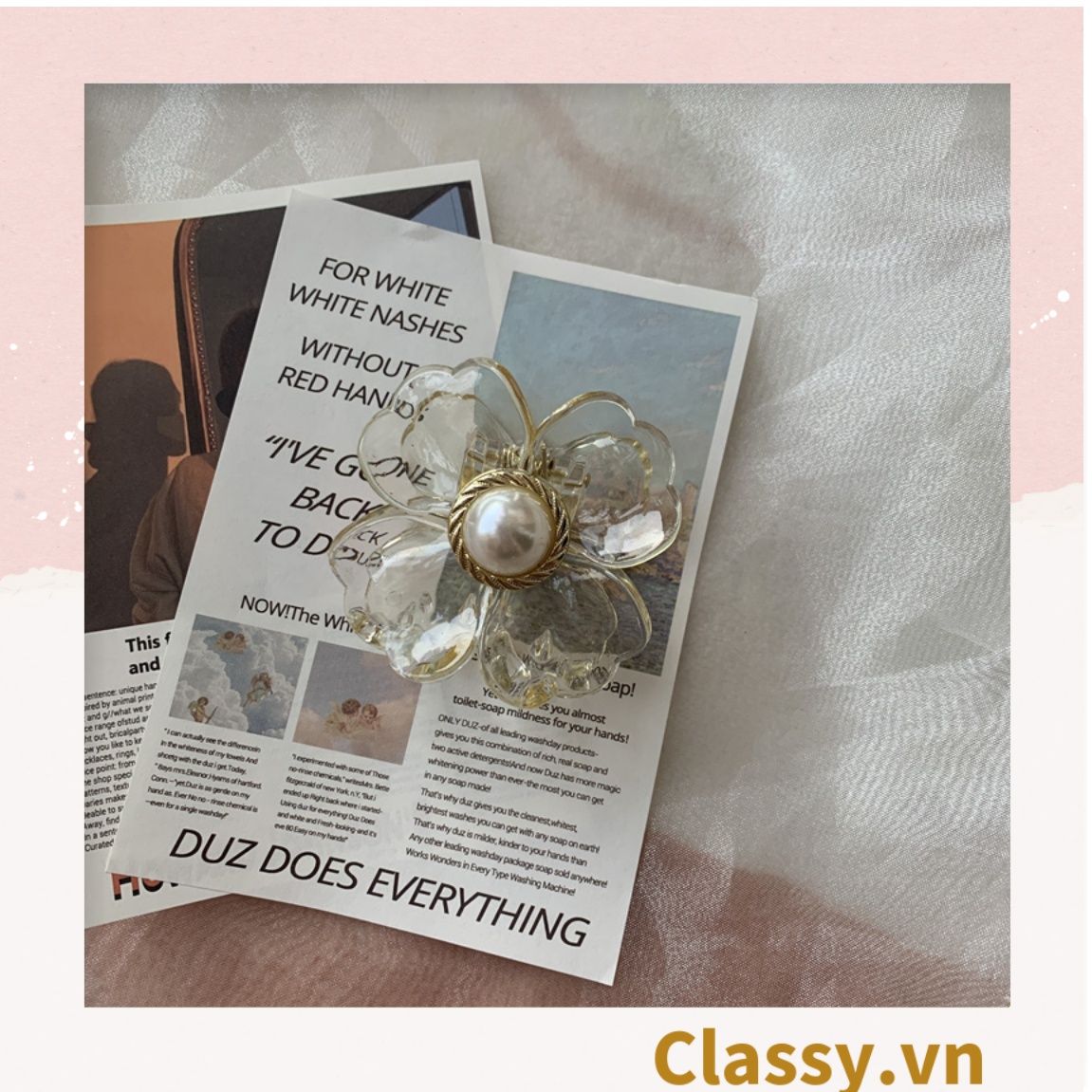 Classy Kẹp hoa đính hạt kiểu dáng sang trọng PK1640