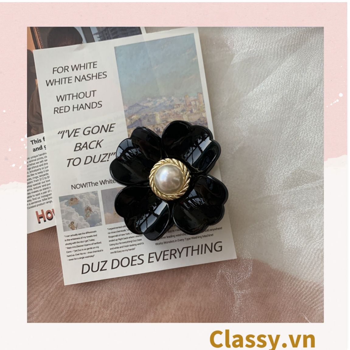 Classy Kẹp hoa đính hạt kiểu dáng sang trọng PK1640