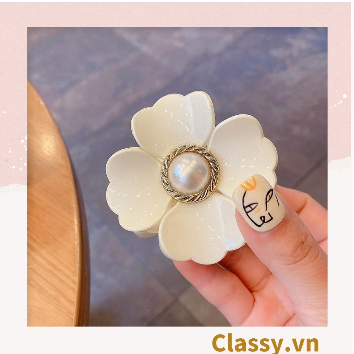 Classy Kẹp hoa đính hạt kiểu dáng sang trọng PK1640