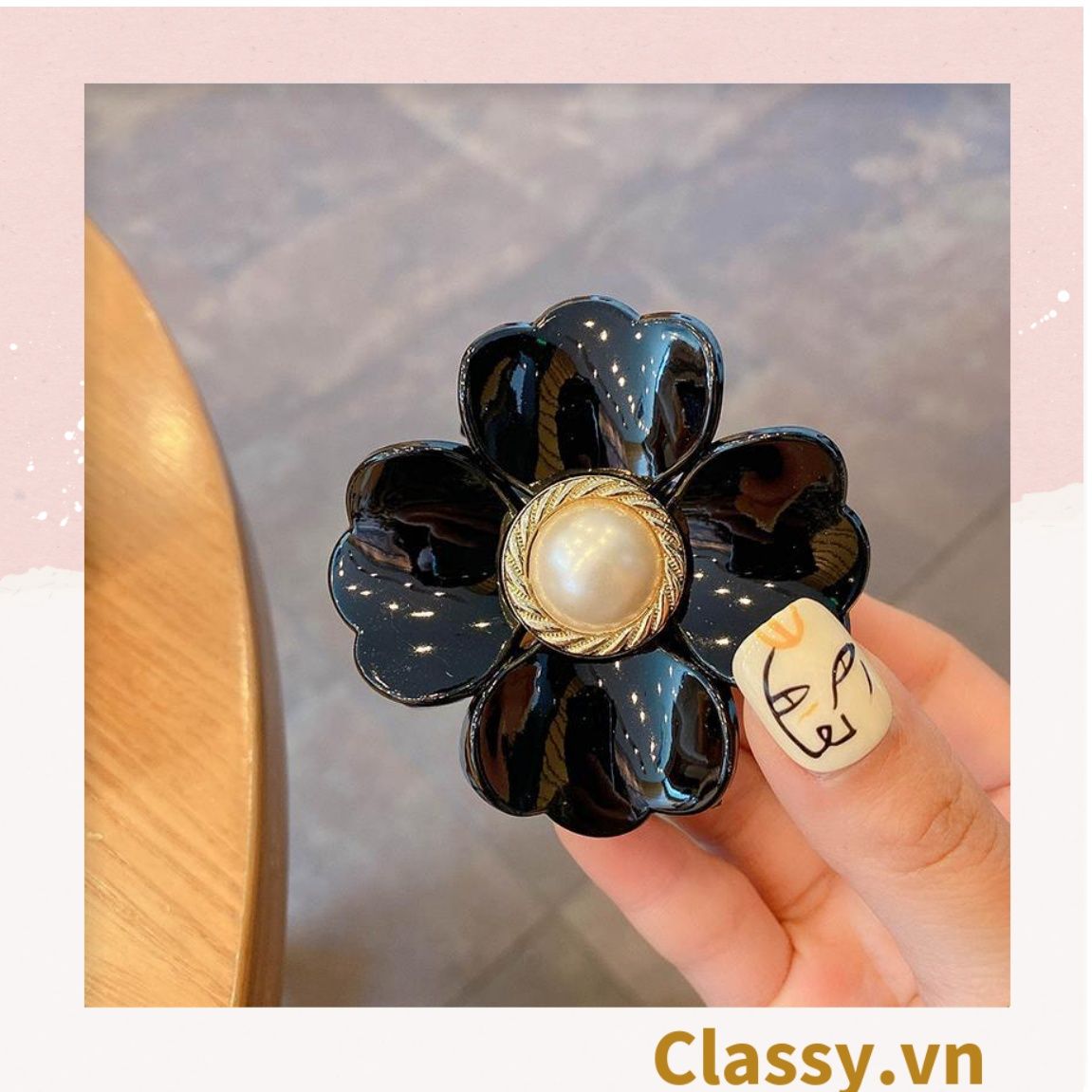 Classy Kẹp hoa đính hạt kiểu dáng sang trọng PK1640