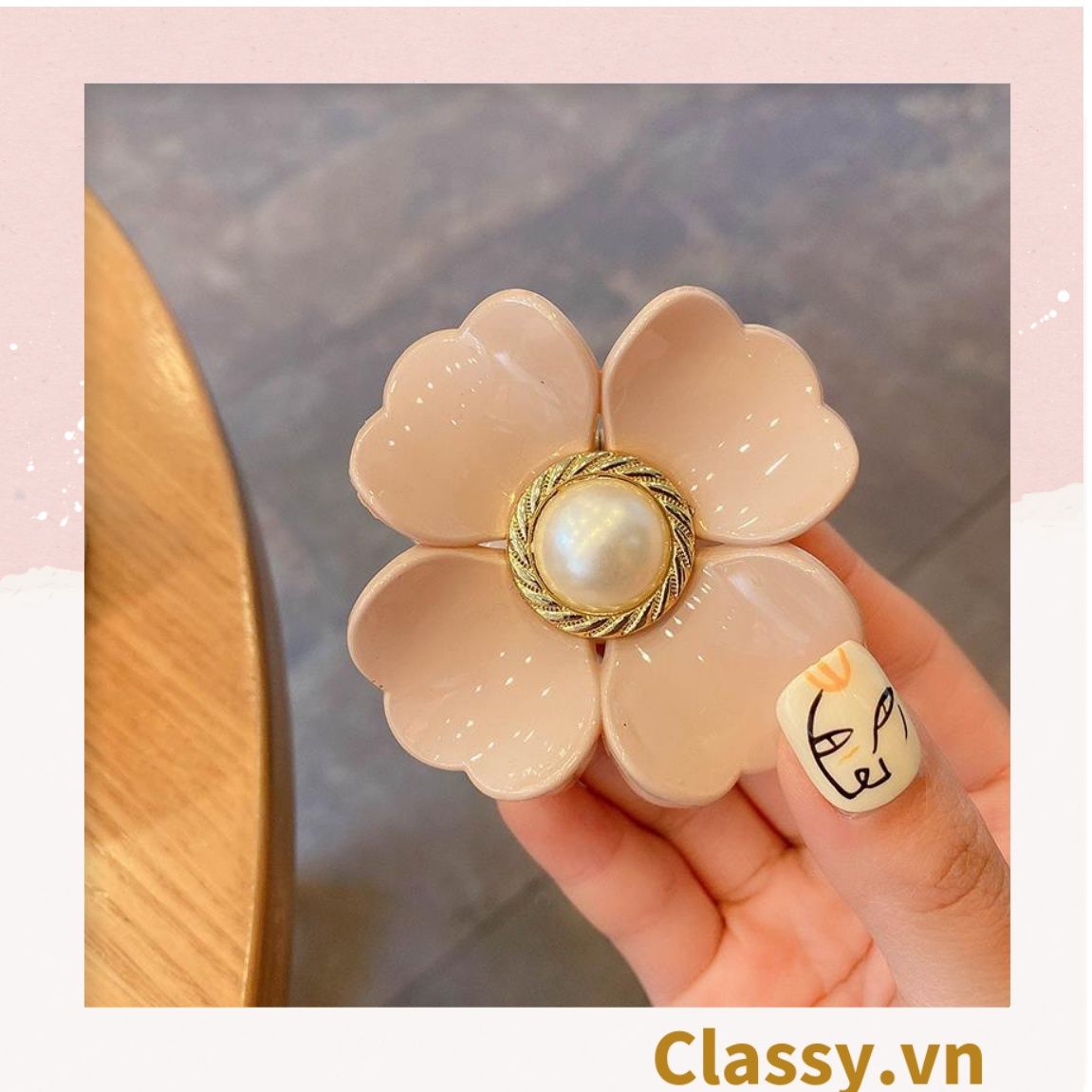 Classy Kẹp hoa đính hạt kiểu dáng sang trọng PK1640