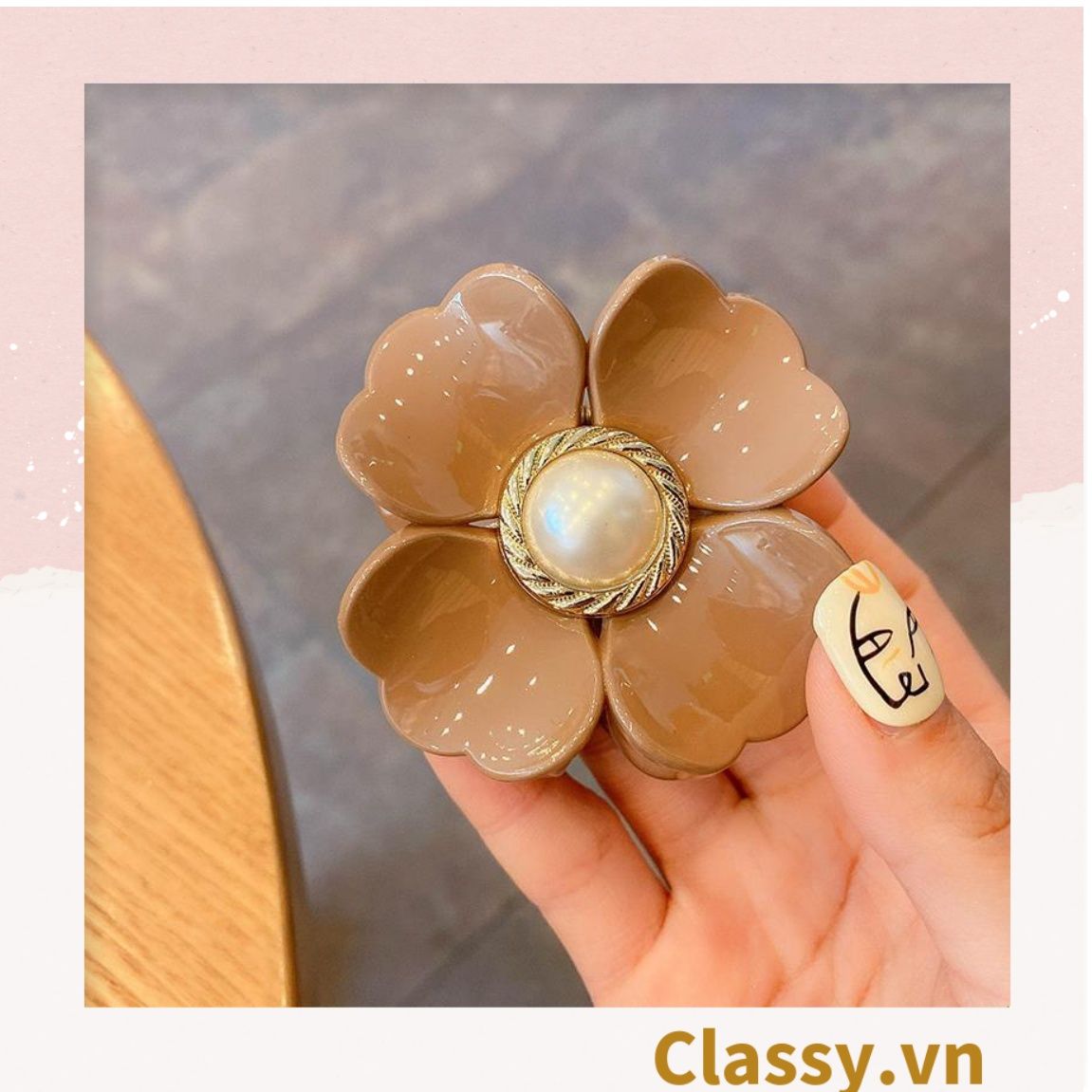 Classy Kẹp hoa đính hạt kiểu dáng sang trọng PK1640