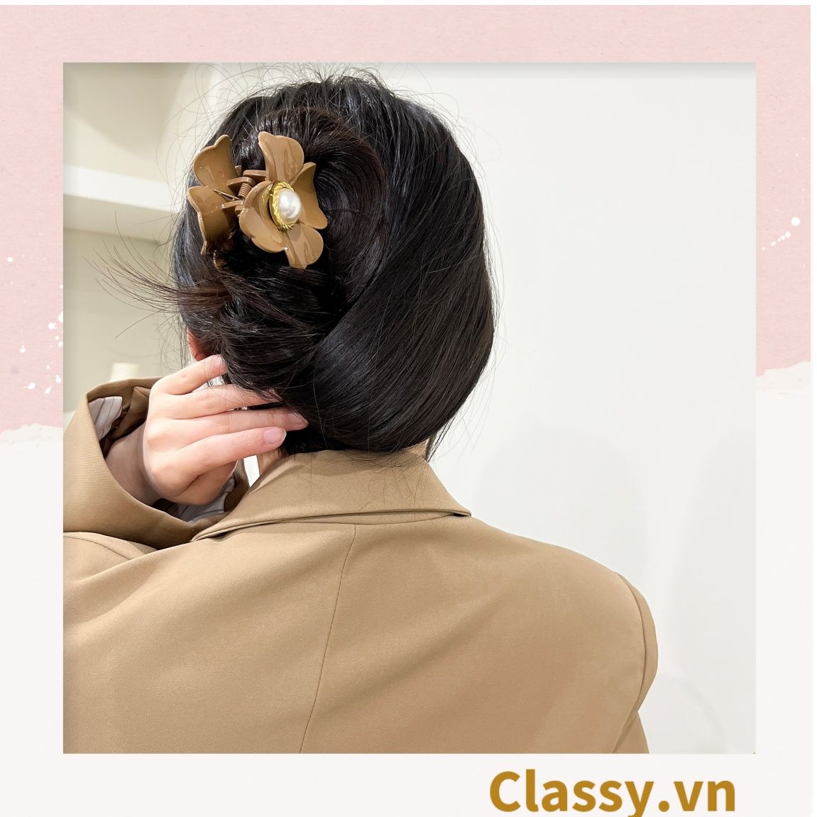 Classy Kẹp hoa đính hạt kiểu dáng sang trọng PK1640