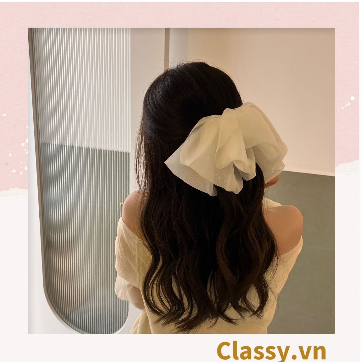 Classy Kẹp tóc đính nơ kiểu dáng sang trọng PK1641