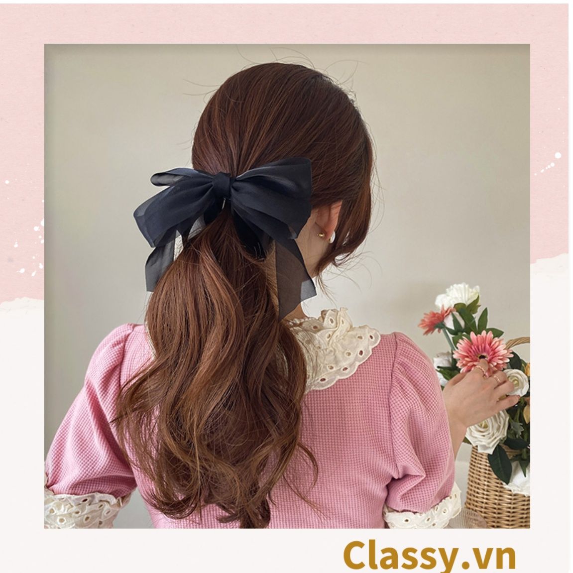 Classy Kẹp tóc đính nơ kiểu dáng sang trọng PK1641