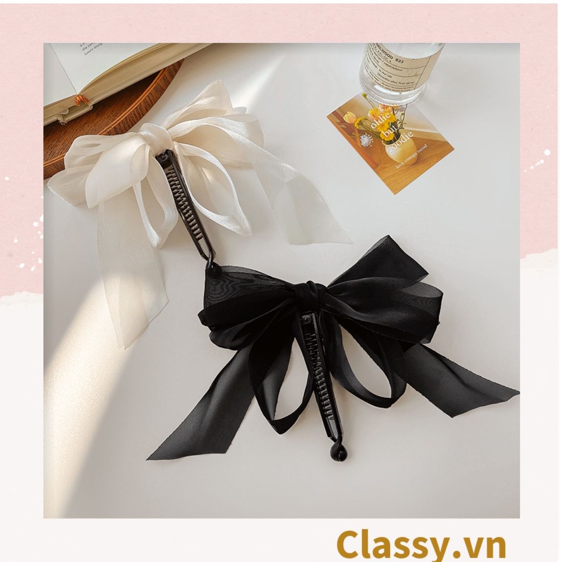 Classy Kẹp tóc đính nơ kiểu dáng sang trọng PK1641