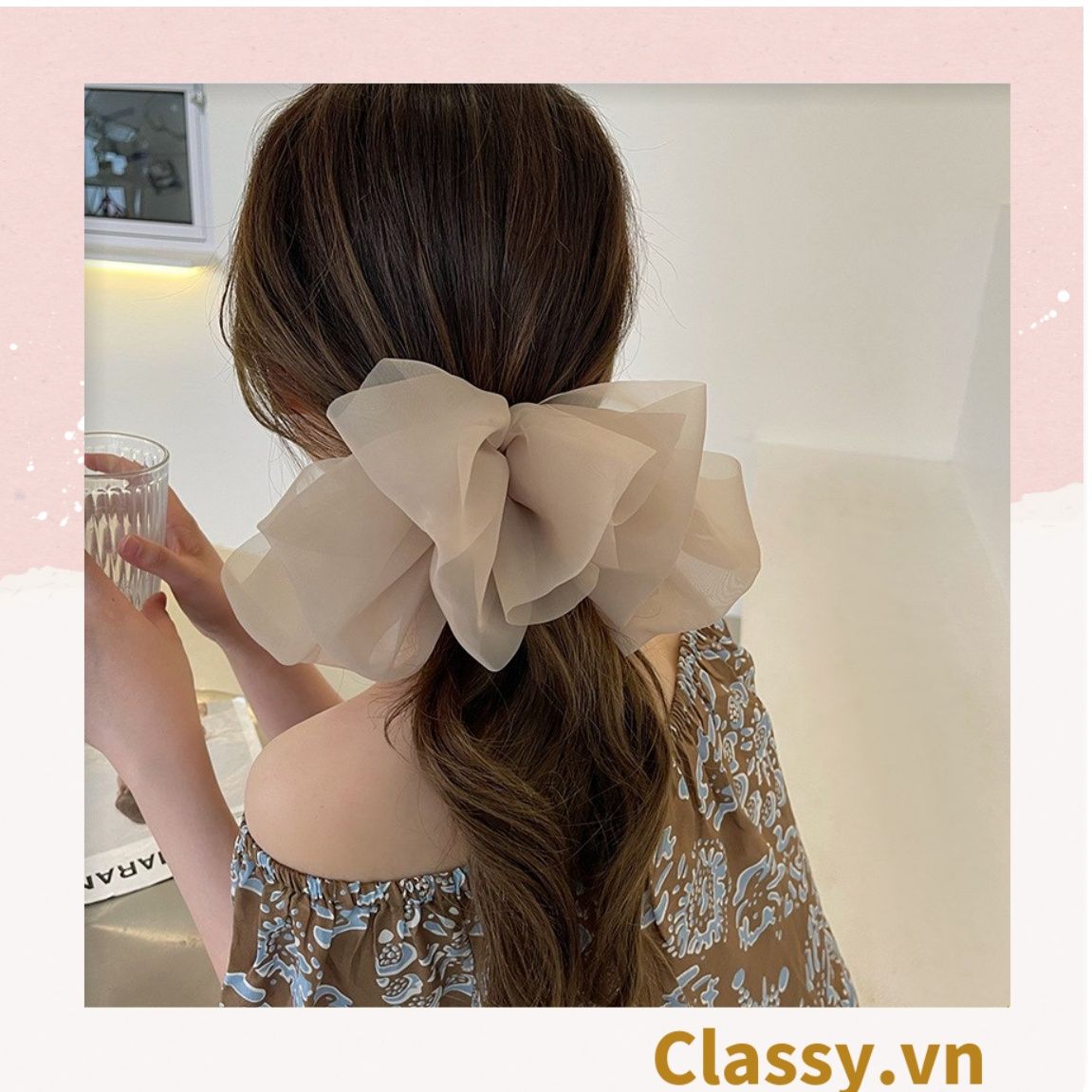 Classy Kẹp tóc đính nơ kiểu dáng sang trọng PK1641