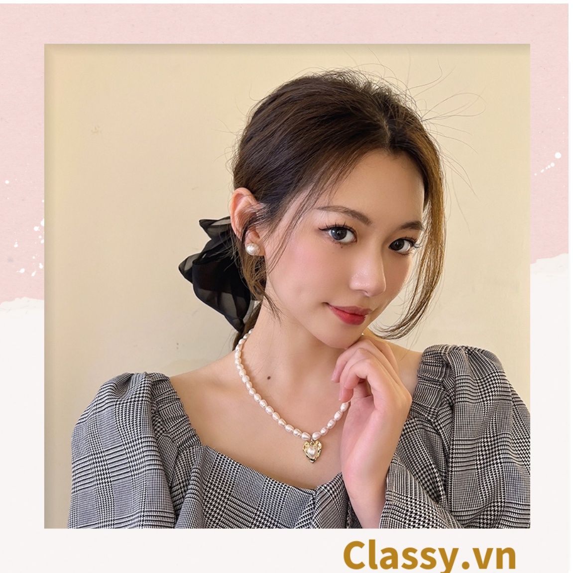 Classy Kẹp tóc đính nơ kiểu dáng sang trọng PK1641