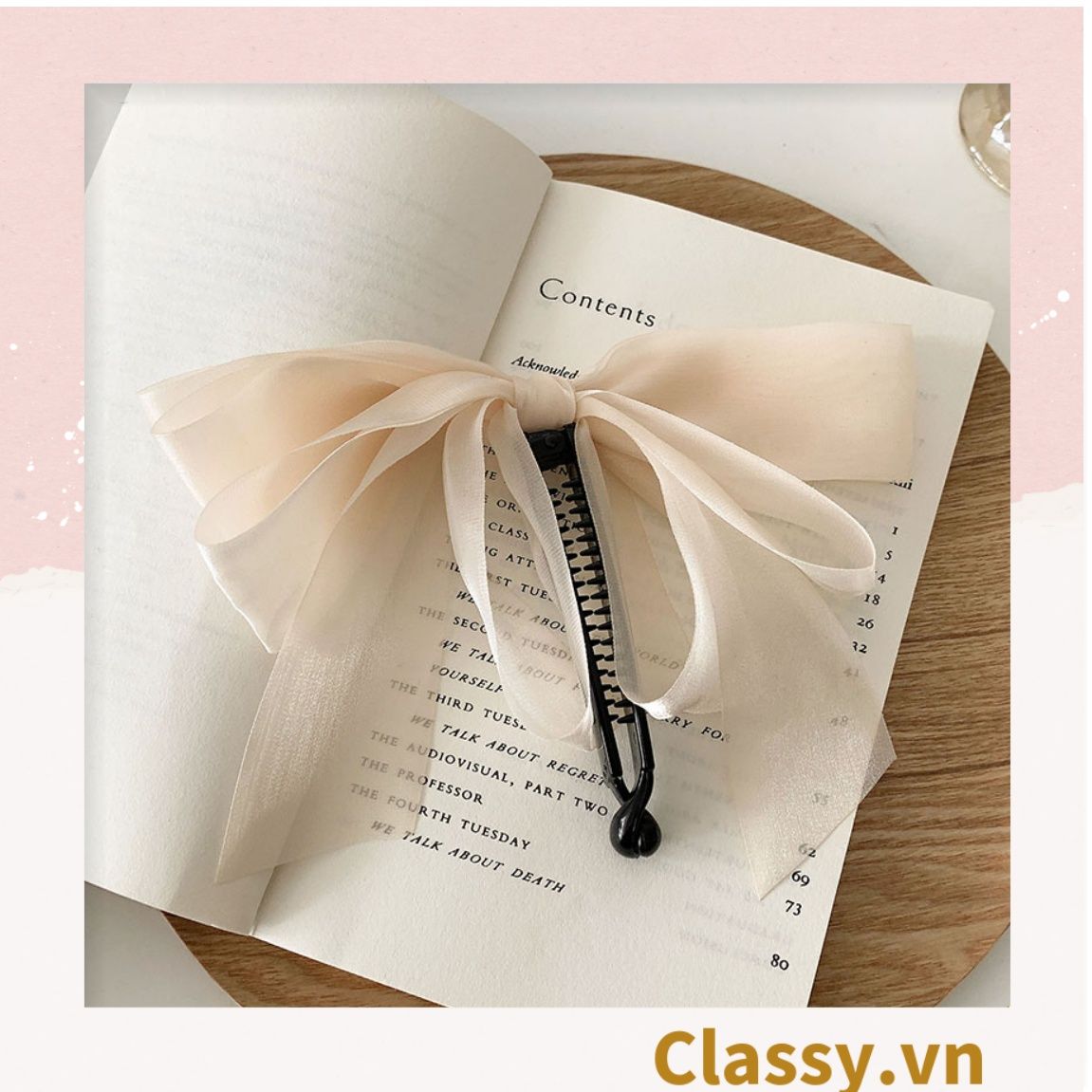 Classy Kẹp tóc đính nơ kiểu dáng sang trọng PK1641