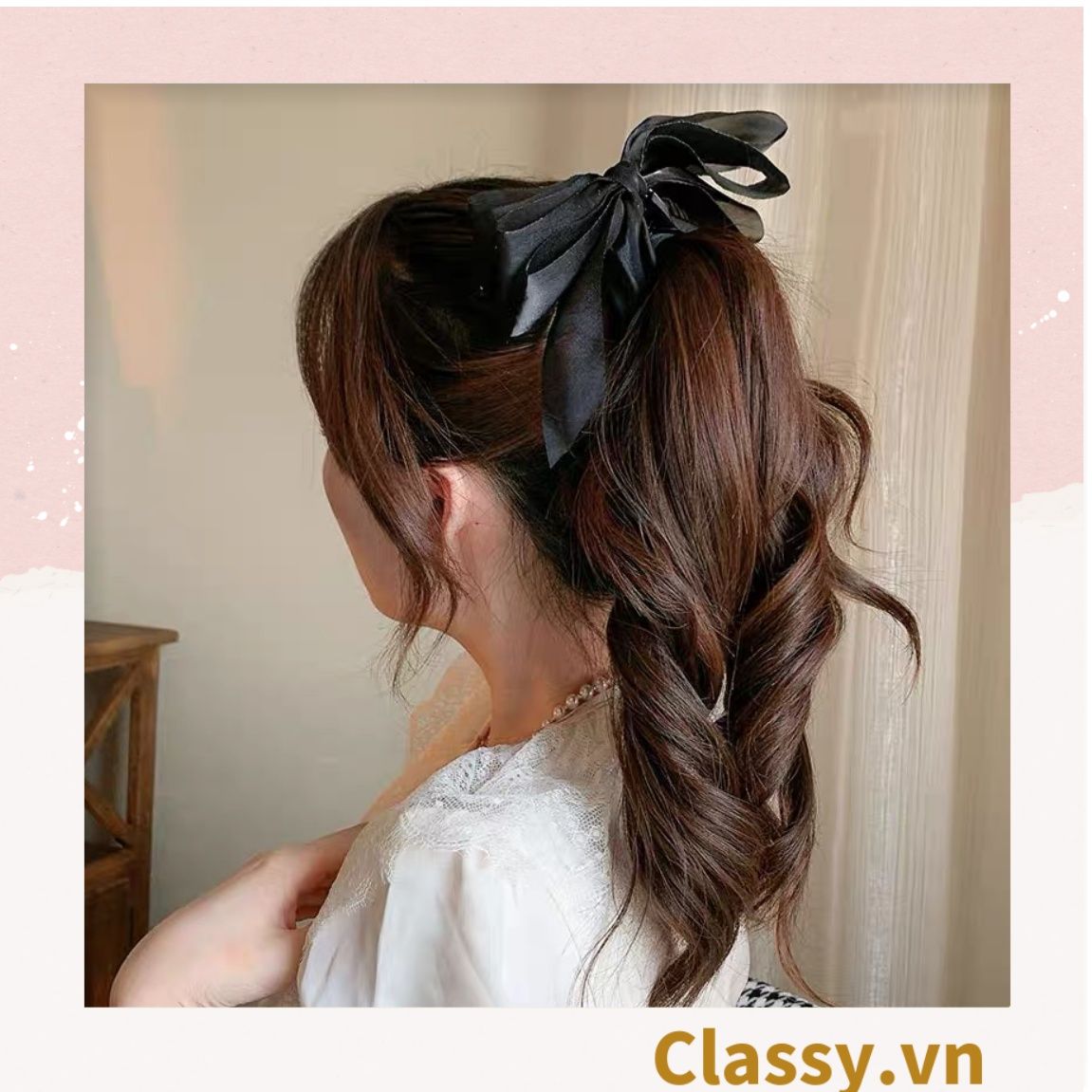 Classy Kẹp tóc đính nơ kiểu dáng sang trọng PK1641