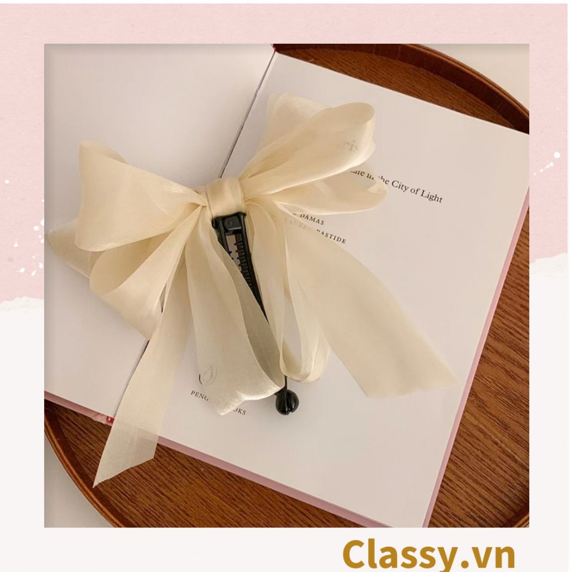 Classy Kẹp tóc đính nơ kiểu dáng sang trọng PK1641