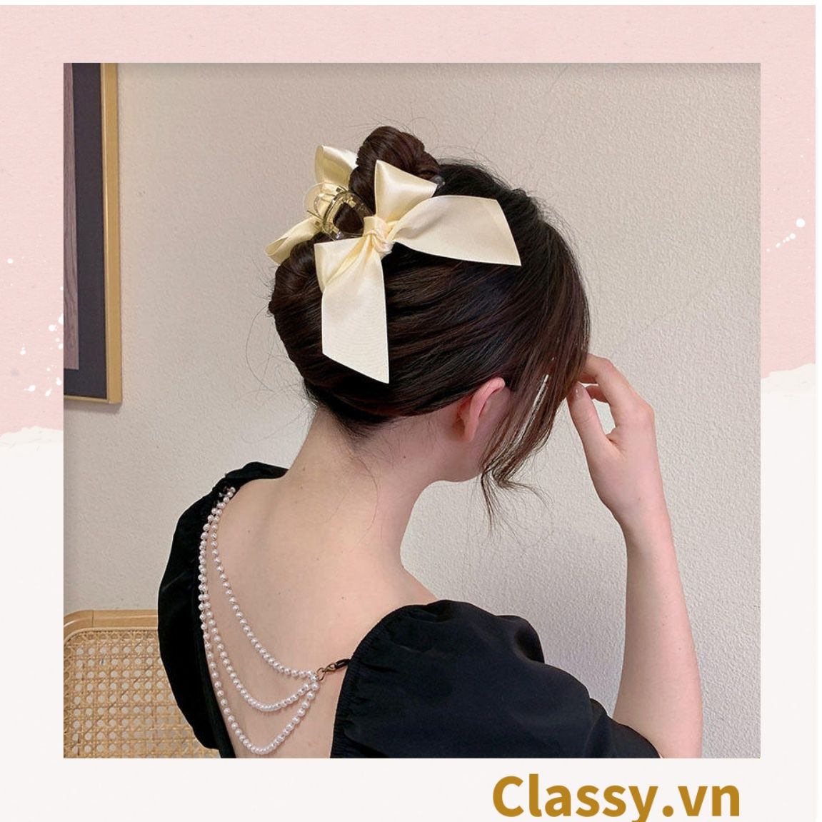 Classy Kẹp tóc đính nơ kiểu dáng sang trọng PK1642