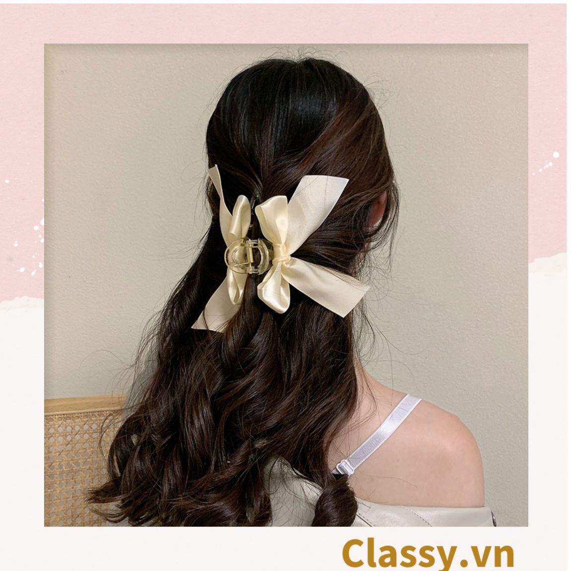 Classy Kẹp tóc đính nơ kiểu dáng sang trọng PK1642