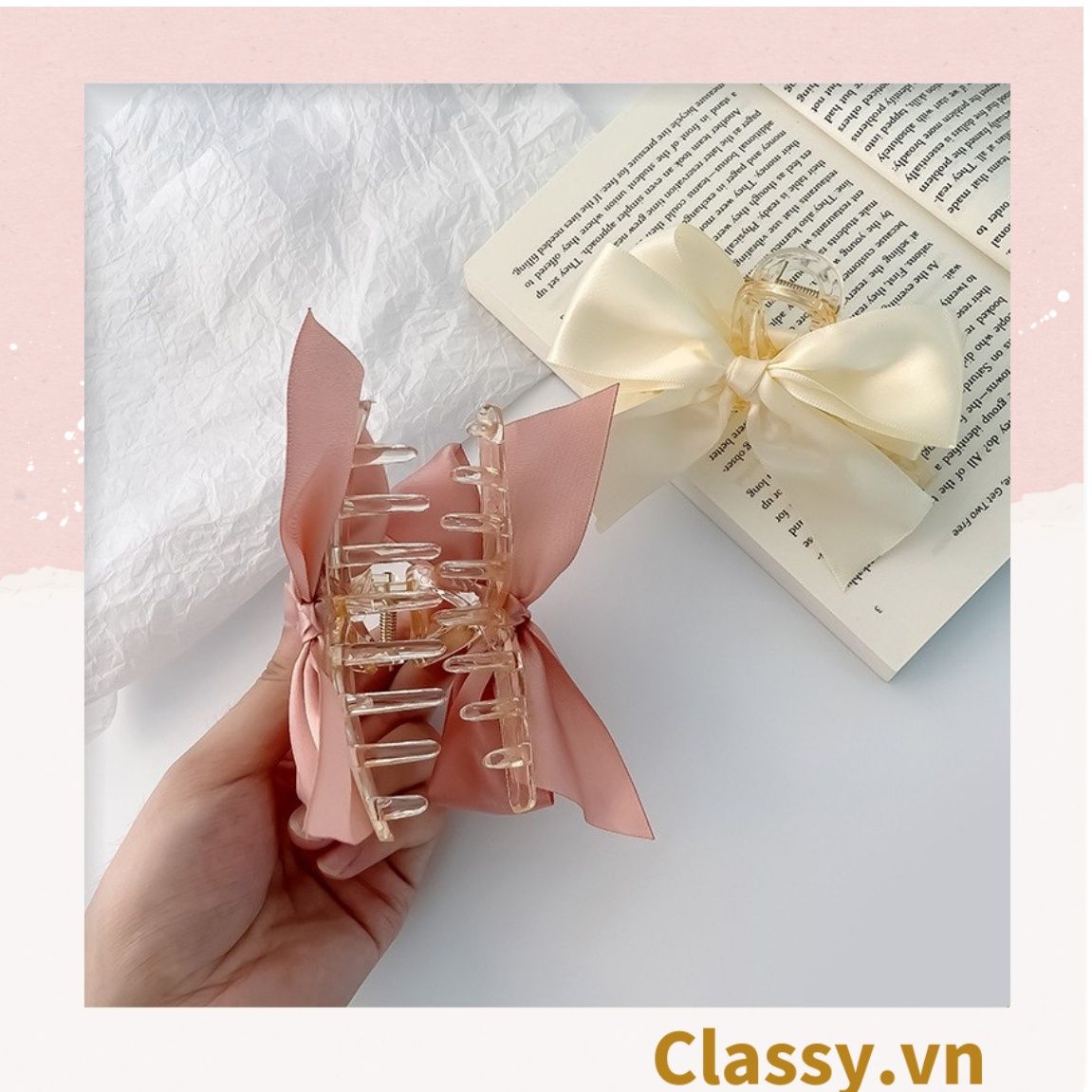 Classy Kẹp tóc đính nơ kiểu dáng sang trọng PK1642
