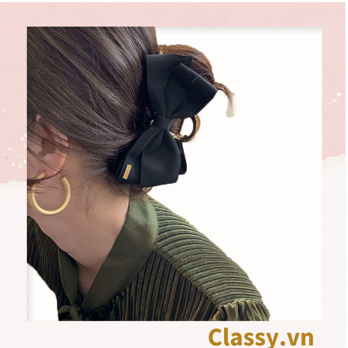 Classy Kẹp tóc đính nơ kiểu dáng sang trọng PK1642